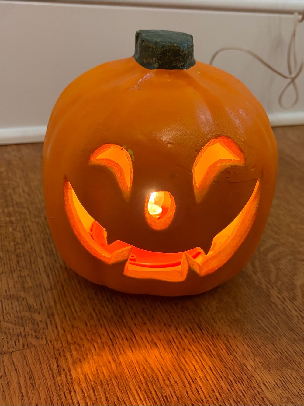 Vintage 1998 Paper Magic Group Foam Jack O Lantern Light Up Pumpkin Blow Mold 8"